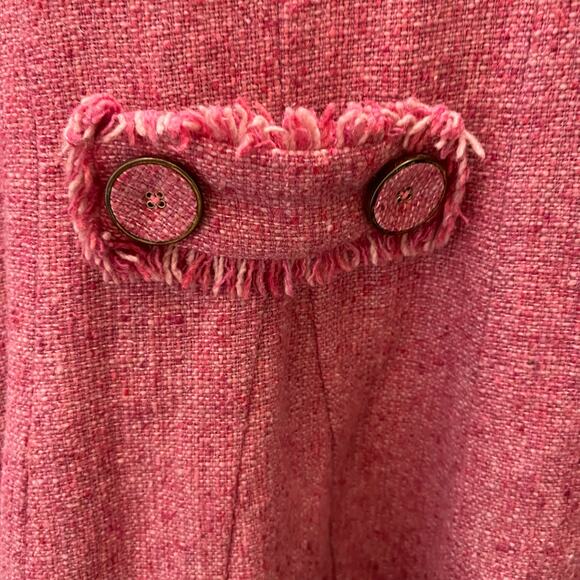 CAbi Madison Ave Coat Womens 2 Pink Tweed Double Breasted Wool Blend Old Money - Picture 8 of 8